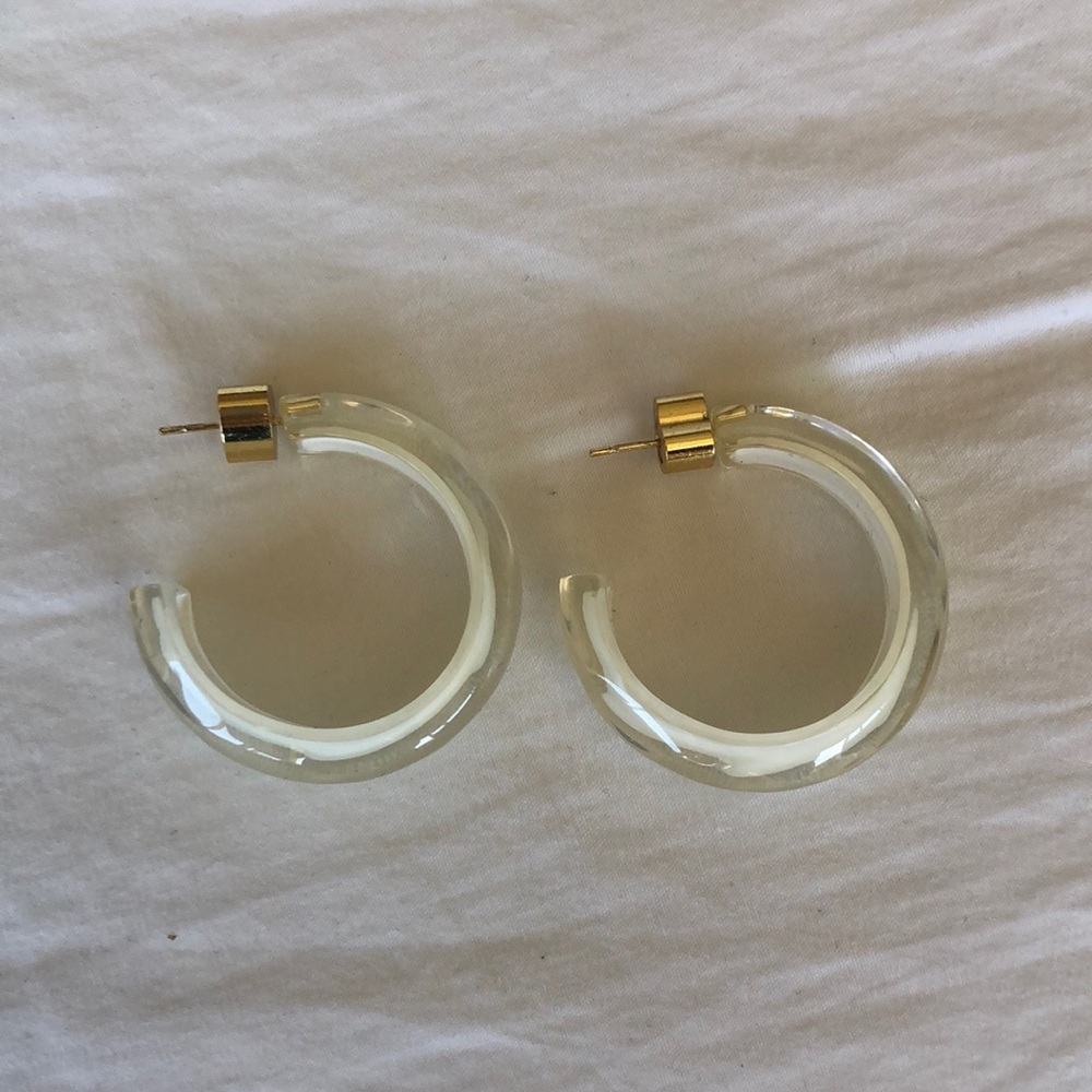 Alison Lou “Loucite” small white jelly hoops